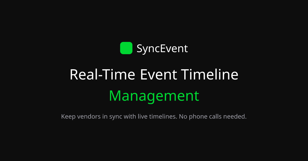SyncEvent - Real-Time Event Timeline Management for Venues